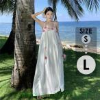 リゾートワンピース レディース サマードレス ワンピース 夏ワンピ ロング おしゃれ ファッション 春夏 カジュアル 体型カバー ゆったり 大きめ きれいめ S M L