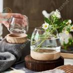 フラワーベース 花瓶 大きな口 ガラスベース シンプル おしゃれ 置物 北欧 花器 インテリア雑貨 インテリア フラワー ベース 一輪挿し ドライ フラワー ガラス