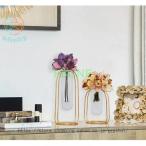 フラワーベース 試験管風 ガラス製 ユニーク 小 おしゃれ かわいい 一輪挿し 花器 置物 オブジェ インテリア 花瓶 北欧 ゴールド 大きい ドライフラワー