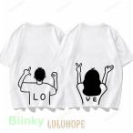 おもしろい ペアルック カップル tシャツ 夏 ペアtシャツ 夫婦 恋人 春夏 ペアルックカップル ペアお揃い 半袖 ペア tシャツ カップル お揃い 服 女性 トップス