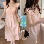ネグリジェ パジャマ レディース ネグリジェ 春夏 ロング丈 キャミワンピース パッド付き 姫系 ルームウェア 女性 可愛い 部屋着 寝巻き