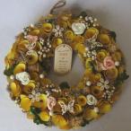 リース　ドライリース/ナチュラルドライリース イエロー＆ピンク　Lサイズ【ハロウィン】【クリスマス】