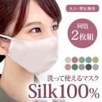 週末限定 2点で20％OFFクーポンシルク マスク 2枚セット シルクマスク シルク100% 血色マスク 手洗い 寝る時 おやすみ 就寝用 おやすみマ
