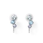 イヤリング 痛くない シリコンカバー付き レディース タンザナイト K10 ホワイトゴールド シンプル 10k 10金 BLOOM ブルーム ポイント消化