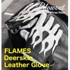 ショッピングチョッパー 各色あり Blowout 冬用 フレイムス レザーグローブ フリース ボア 本革 皮 鹿皮 ディアスキン 手袋 ハーレー バイカー チョッパー ファイヤー ウインター 秋冬