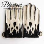 ショッピングチョッパー 各色あり Blowout フレイムス レザーグローブ  本革 皮 鹿皮 ディアスキン 手袋 ハーレー バイカー チョッパー ファイヤー