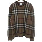 バーバリー/BURBERRY 8036603 21AW ノバチェック ウール ニット セーター ブラウン サイズ メンズL 11E25 ランクA (中古)