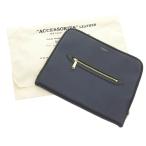 トゥモローランド/TOMORROWLAND シュリンクレザー クラッチバッグ ネイビー ネイビー  サイズ ユニセックス表記なし 12E25 ランクS  (中古)