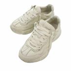 ショッピンググッチ グッチ/GUCCI RHYTON ライトン ヴィンテージ 加工レザー ダッド スニーカー オフホワイト  サイズ メンズ6 91J25 ランクC  (中古)