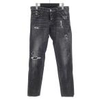 ショッピングディースクエアード ディースクエアード2/DSQUARED2 Jeansy Slim Jean ダメージ加工 デニム ジーンズ パンツ ブラック系  サイズ メンズ46 72J25 ランクA  (中古)