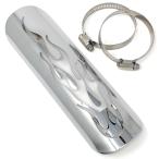 [Mirai.2022] мотоцикл защита глушителя выхлоп труба muffler покрытие fire -. рисунок из нержавеющей стали серебряный универсальный 