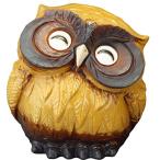 ショッピングほほえみ 信楽焼 置物 ほほえみ首かしげふくろう 黄(3号) 幅11.5x奥9.5x高さ12cm 554-09