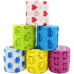 Edostree домашнее животное Flex склеивание перевязочный материал собственный надеты . эластичный перевязочный материал эластичность перевязочный материал Vantage домашнее животное собака кошка эластичный водонепроницаемый нетканый материал 6 позиций комплект KTBD-02