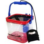 グローリーフィッシュ(Glory Fish) BA-005 クリア水汲みバケツ ロッドホルダー付き 21cm レッド×ブルー