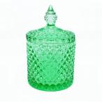 TK.Felly стекло бардачок ведро крышка имеется настольный модный хлопок контейнер ватная палочка . ветка красочный ( зеленый )