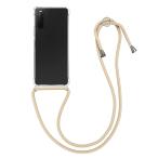 kwmobile スマホショルダー 対応: Sony Xperia 10 II ケース - ショルダー クリア TPU カバー ストラップ付き - 肩