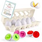 ショッピングパズル EdutoysLand マッチングエッグ 図形 【オリジナル知育ガイド付属】 モンテッソーリ 知育玩具 卵 イースター おもちゃ パズル 形合わせ マ