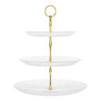 ケーキスタンド 果物収納 お菓子皿 デザートスタンド 3段 展示用 北欧風 透明 結婚式 誕生日 パーティー用 ゴールド