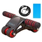 ショッピング腹筋ローラー 腹筋ローラー 女性 初心者 【安定感のある4輪ホイール】静音 マット 解説動画付き ダイエット器具 筋トレ アシスト用ゴム紐付き 日本語説明書(Rik