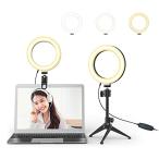 LED фары со светящимися кольцами 6.3 дюймовый TiMOVO фары со светящимися кольцами зажим три с ножками зажим тип обе для настольный персональный компьютер женщина super свет высокая яркость led свет 3 цвет 