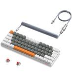 ZIYOULANG T60 ゲーミングキーボード メカニカルキーボード 赤軸 60% コンパクトキーボード 有線接続 テンキーレス 62キー カラーブ