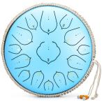  slit drum 15 sound 14 -inch D Major do steel tang drum percussion instruments mallet storage bag attaching .. yoga music therapeutics .( elegant blue )