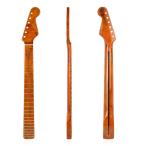トラ杢メイプルネック STストラトタイプ交換用ネック ギターパーツ ギターネック トラ杢ネック 21フレット グロス