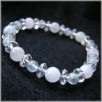 パワーストーン ブレスレット ムーンストーン ＆ アクアマリン お守り石 海 月 ブルー おしゃれ メンズ レディース 天然石 ギフト プレゼント