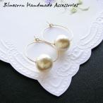 Yahoo! Yahoo!ショッピング(ヤフー ショッピング)パワーストーン ピアス K14GF コットンパール フープ パール ホワイト 結婚式 フォーマル シンプル 可愛い レディース フープピアス 天然石 ギフト プレゼント