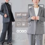 スーツ レディース セットアップ 入学式 卒業式 母 服装 春 冬 セレモニースーツ ビジネス パンツスーツ オフィス 通勤 洗える 黒 紺 ウール調 30代 40代 50代