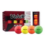 【送料無料】ボルビック Volvik『Fly On 12球 R』  フライオン ゴルフボール マット仕上げ 2ピース構造 12個 マルチカラー Multi Color Mix
