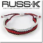 RUSS-K ラスケー ブレスレット RK802RD/BK フリーサイズ レッド×ブラック