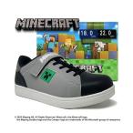 KT Minecraft マインクラフト キッズ ベルクロ スニーカー クリーパー グレー マイクラ グッズ シューズ くつ 靴 キャラクター 運動靴 ゲーム 1X3M38H