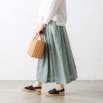 イナ リネンスカート ロング ナチュラル服 麻 春 レディース ウエスト紐 タックスカート 135128