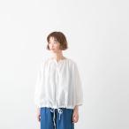 トラバイユ マニュアル リップルローン ギャザー スモック メール便OK TRAVAIL MANUEL 3008-51 白 黒