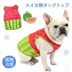犬 服 接触冷感 ひんやり スイカ柄タンクトップ 濡らしてひんやり トップス 夏 フレンチブルドッグ パグ クール フレブル すいか 熱中症対策 KM287T