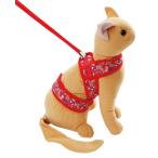 [petio] кошка маленький блок soft шлейка с поводком ..S красный China 