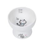 Syuu Pet 猫 食器 餌入れ えさ 皿 猫柄ペットボウル 脚付食器 フードボウル 水飲みボウル 食べやすい 磁器 電子レンジ/食洗機対応 小型犬