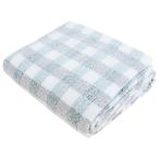 タオルケット 綿100% 軽量 シングルサイズ140×190cm ふんわり軽いチェック柄のタオルケット 218ZR13 (グリーン)