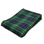 タオルケット 綿100％ シャーリング シングルサイズ 140×190cm チェック柄 (グリーン)