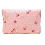 Monique & Unique エコバッグ 折りたたみ 防水 軽量 買い物袋 7色 かわいい 大きめ (ピンク(チェリー柄))