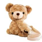 (APOSITV)クマ ショルダーバッグ ぬいぐるみ リュック 癒し系 レディース キッズ モコモコ ふわふわ (ナチュラル)