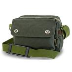 日乃本帆布 ショルダーバッグ (モスグリーン / 約20×27×10cm) 経年変化を楽しめる手作り帆布バッグ (キャンバス地/ファスナー付き) 帆布