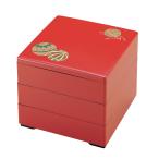 若泉漆器 3段重箱 5.5寸重 朱 てまり(内黒) H-166-8-A