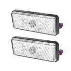 LED отражатель 12V рефлектор прямоугольник прицеп боковой маркер (габарит) задний маркер (габарит) указатель поворота задний фонарь белый 2 шт. комплект 