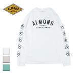 アーモンド Tシャツ 長袖 メンズ レディース ブランド おしゃれ 長袖Tシャツ ロンT 日本製 袖プリント カリフォルニア ブランドロゴ サーフ 白