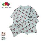 ルームウエア 上下 レディース ブランド 上下セット フルーツオブザルーム セットアップ 半袖 ワッフル素材 パジャマ 部屋着 ウェンディーズ 総柄