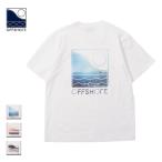 tシャツ 半袖 メンズ レディース ブランド おしゃれ 半袖Tシャツ U-SKE コラボ 海 写真 フォトT フォトTシャツ ポケット 白 オレンジ
