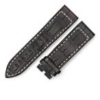 ゼニス 腕時計パーツ メンズ 純正 替え クロコ ベルト バンド ストラップ 24ｍｍ ブラック 黒