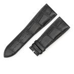 ピアジェ 腕時計パーツ メンズ 純正 替え クロコ ベルト バンド ストラップ 26ｍｍ ブラック 黒